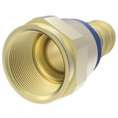 Brass Reusable Socketless Fitting, 9/16-18 Female JIC 37 deg Flare Swivel, -06 Hose, Straight