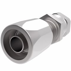 Steel Reusable 1 Wire Braid Reduced Bore Two-Piece Fitting, 3/4-16 Female JIC 37 deg Flare Swivel, -08 Hose, Straight