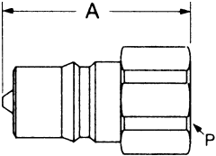 HK Series Industrial Interchange Series B Steel Hydraulic Quick Disconnects, Male Half, Female NPT