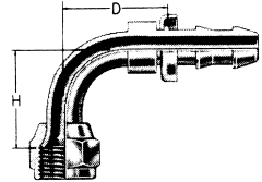 Steel Reusable Socketless Fittings, Female JIC 37 deg Flare Swivel, 90 deg Elbow