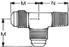 Brass Adapters, Male NPT Run To Male SAE 45 deg Flare Run & Branch, Tee