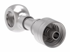 Global TTC 1 & 2 Wire Braid Steel Crimp Fitting, 12 MM Metric Banjo, -08 Hose, Straight