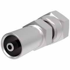 Steel Crimp 3903/7903 Swage Fitting, 7/16-20 Female JIC 37 deg Flare Swivel, -02 Hose, Straight