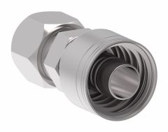 Global TTC 1 & 2 Wire Braid Steel Crimp Fitting, 1/2-20 Flareless Tube Rigid Ermeto 7000 Series, -06 Hose, Straight