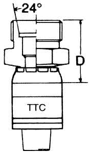 Global TTC 1 & 2 Wire Braid Steel Crimp Fittings, Male German DIN 3902 24 deg Flare Light Duty, Straight