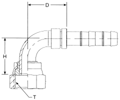 E-Z Clip Series Fittings, Female O-Ring Face Seal Swivel, 90 deg Elbow
