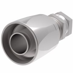 Steel Reusable 2 Wire Braid Skive Fitting, 1-5/16-12 Female JIC 37 deg Flare Swivel, -16 Hose, Straight