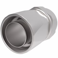 Steel Reusable 1 Wire Braid Reduced Bore Three-Piece Fitting, 1-5/8-12 Female JIC 37 deg Flare Swivel, -20 Hose, Straight