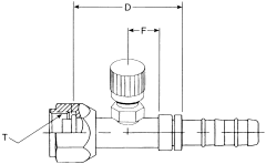 E-Z Clip Series Fittings, Female O-Ring (Short Pilot), Straight With Charge Port (R12)