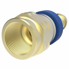 Brass Reusable Socketless Fitting, 7/16-20 Female JIC 37 deg Flare & SAE 45 deg Flare Swivel (Universal), -04 Hose, Straight