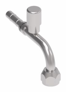 E-Z Clip Series Fitting, 7/8-14 Female O-Ring (Short Pilot), -10 Hose, 90 deg Elbow With Low Side Charge Port (R134a)