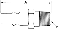 Auto-Flo 23 Series - Aro 210 Interchange Air Quick Disconnects, Male Half, Male NPT