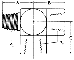 Steel Adapters, Male NPT Run To Female NPT Run & Branch, Tee