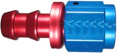 Red/Blue Anodized Aluminum Reusable Socketless Fittings, Female JIC 37 deg Flare Swivel, Straight