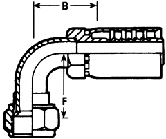 Steel Crimp 390H/790H Swage Fittings, Female JIC 37 deg Flare Swivel, 90 deg Elbow