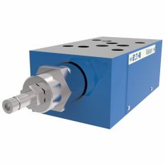 SystemStak Flow Control Valve, NFPA-D05 Size, Dual Meter Out of Work Ports, Standard Needle Control, Screw & Locknut Adjustment