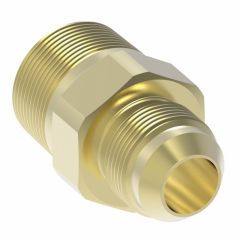 Brass Adapter, 1/2-14 Male NPT To 9/16-18 Male JIC 37 deg Flare, Straight