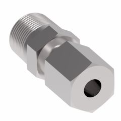 Steel Metric Flareless Fitting, 15.00 mm L Series To 1/2-14 Male NPT