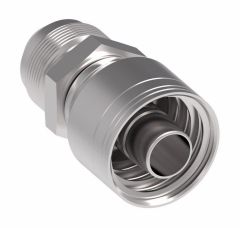 Global TTC 1 & 2 Wire Braid Steel Crimp Fitting, 1-7/8-12 Male JIC 37 deg Flare, -24 Hose, Straight