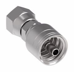 Global TTC 1 & 2 Wire Braid Steel Crimp Fitting, 1/4-18 Female NPSM Swivel, -04 Hose, Straight