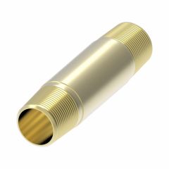 Danfoss / Eaton Weatherhead 3327X4 Long Nipple Male 1/4-18 NPTF Male 1/4-18 NPTF Brass