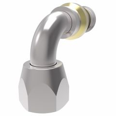 Steel Reusable Socketless Fitting, 3/4-16 Female JIC 37 deg Flare Swivel, -08 Hose, 90 deg Elbow