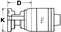 Global TTC 1 & 2 Wire Braid Steel Crimp Fittings, Female Komatsu Split Flange, Straight