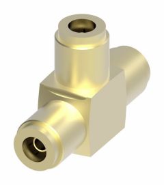 Brass Push>Connect Air Brake Tube Fitting, 0.50 Inch Tube OD Union Tee