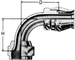 Steel Reusable 1 Wire Braid Teflon Fittings, Female JIC 37 deg Flare Swivel, 90 deg Elbow