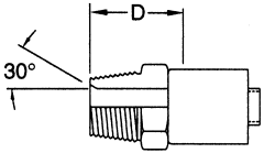 Steel Flat Crimp Fittings, Male NPT, Straight