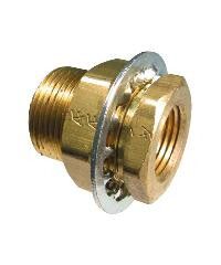 Brass Adapter, 1/2-14 Female NPT To 1-1/8-14 Male NPT, Straight Bulkhead