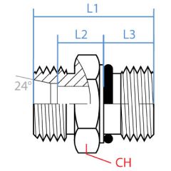 Straight Tube-Male Sae Orb