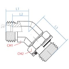 45* Din X Male Bspp Adjustable