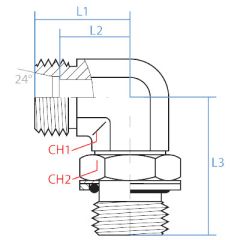 90* Din X Male Bspp Adj Elbow