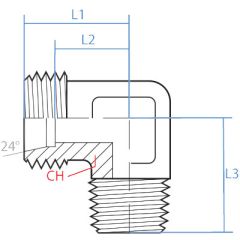 90* Din X Male Bspt Complete