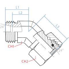 45* Din X F Din Swivel
