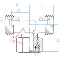 Din-Fdin Swivel Branch Tee Com