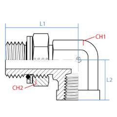 90*Bspp Adjustable Elbow- Fnpt