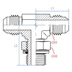 Male Jic X Metric Branch Tee
