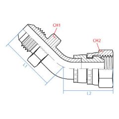 45*Tube Elb.M.Jic X F.Bspp Sw.