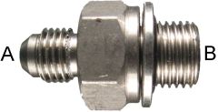 Stainless Steel Adapter, 9/16-18 Male JIC 37 deg Flare To 1/4-19 Male BSPP (British Parallel), Straight