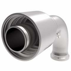 Global TTC 1 & 2 Wire Braid Steel Crimp Fitting, 1.50 Inch SAE Code 61 Split Flange, -08 Hose, 90 deg Elbow