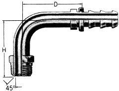 Steel Reusable Socketless Fittings, SAE Male Inverted Flare, 90 deg Elbow