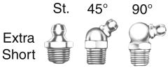 Non-Corrosive Grease Fitting, 1/8 NPT, Stainless Extra Short Straight