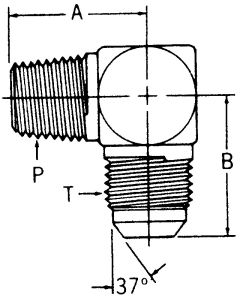 Steel Adapter, 1-1/2-11-1/2 Male NPT To 1-5/16-12 Male JIC 37 deg Flare, 90 deg Elbow