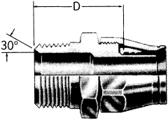 Steel Reusable 1 Wire Braid Teflon Fittings, Male NPT, Straight