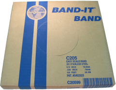 Stainless Steel Band, 0.625 Inch Width, 0.030 Inch Thick, 100 Feet Per Pack