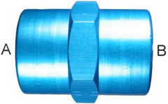 Blue Anodized Aluminum Adapters, Female NPT Coupling, Straight