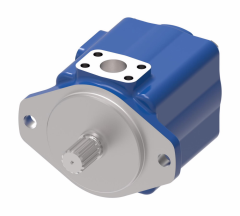 35VQ Series Vane Pump, 21 Ring Size, 1-1/4 straight Keyed Shaft, Outlet in-Line with Outlet, CW Rotation