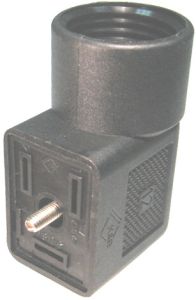 Series 5000 MINI Solenoid Connector, Black, 1/2 NPT Connector